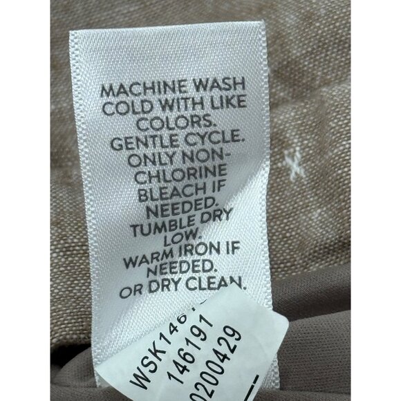 J. Jill Love Linen Skirt Faux Wrap Brown Striped Womens Size M - Picture 8 of 8